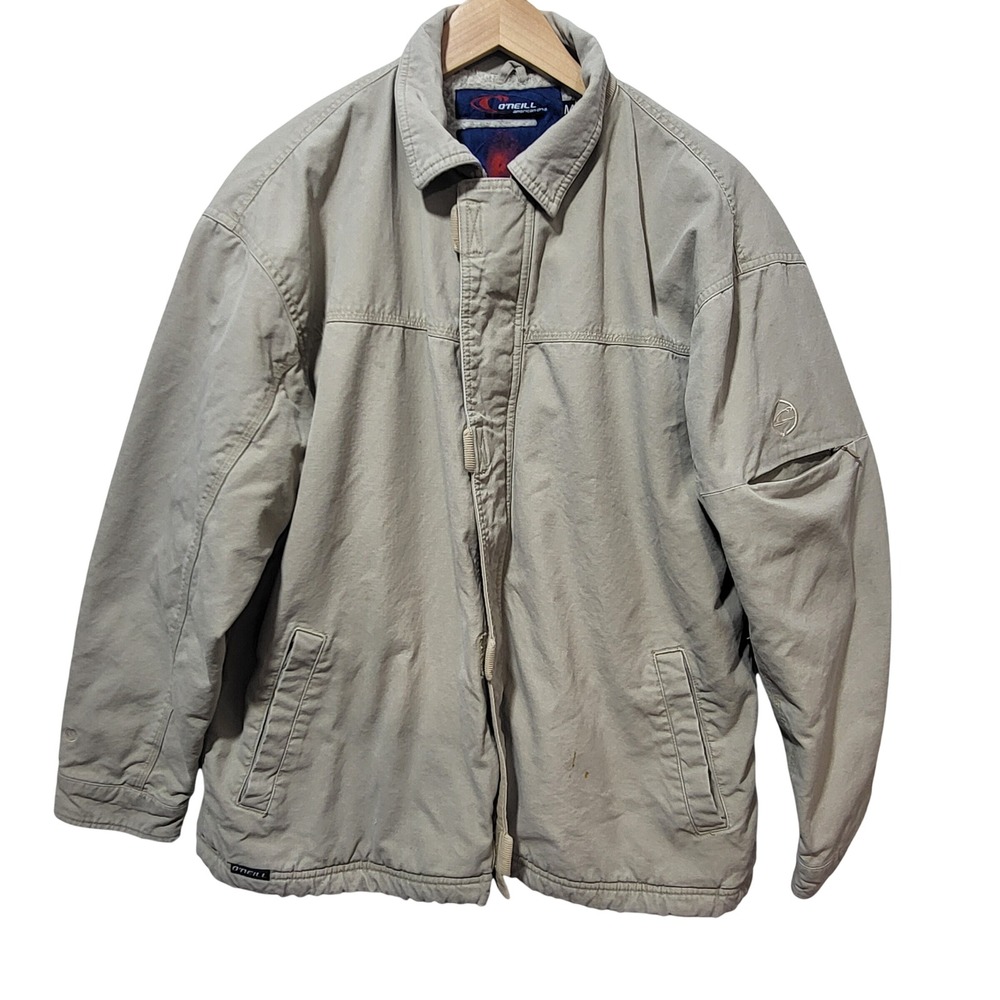 O'Neill Mens Khaki Sherpa Lined Trucker Style Jacket Size‎ Medium *